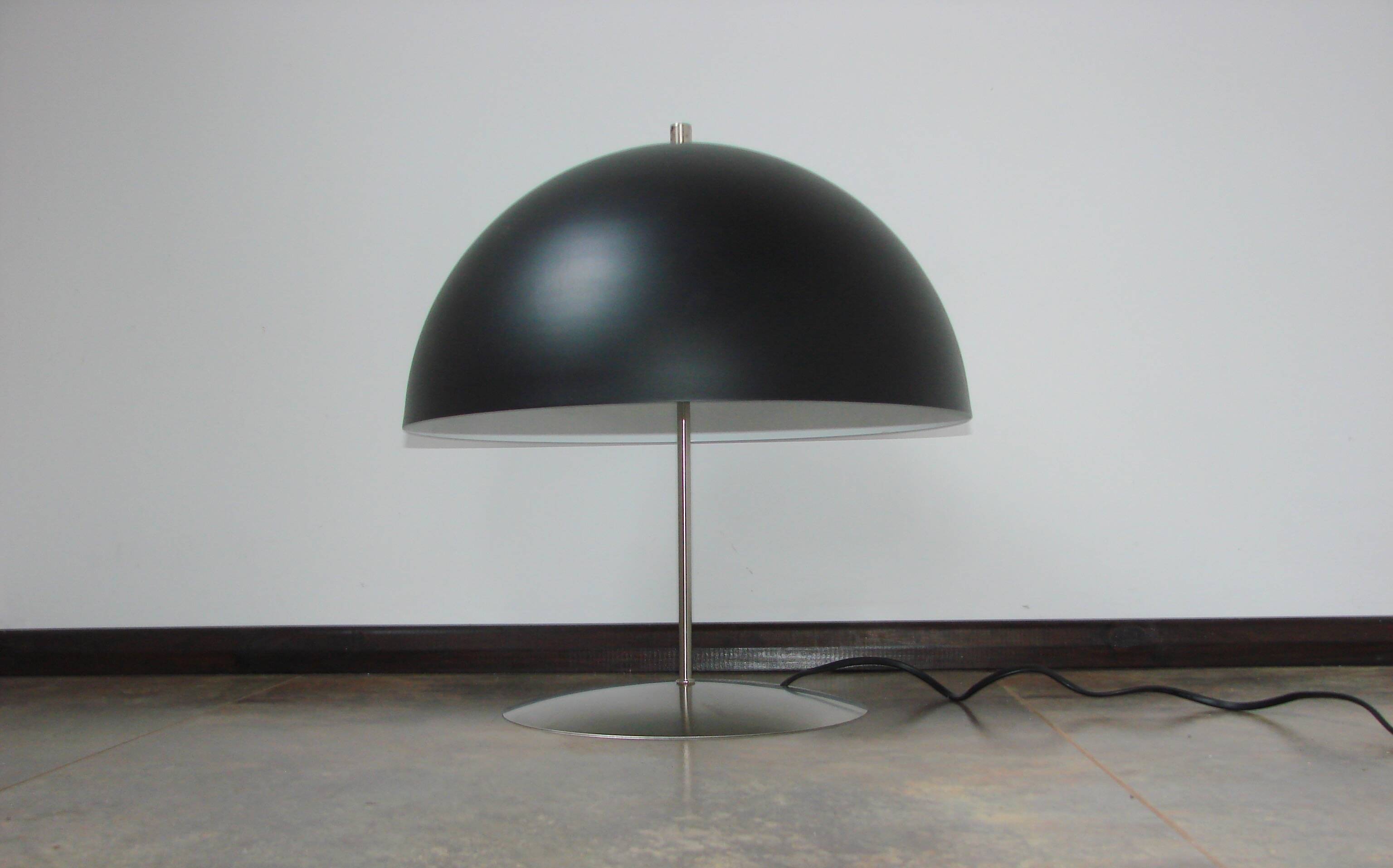Modern table lamp – 1980s, metal, black shade, 2x E27