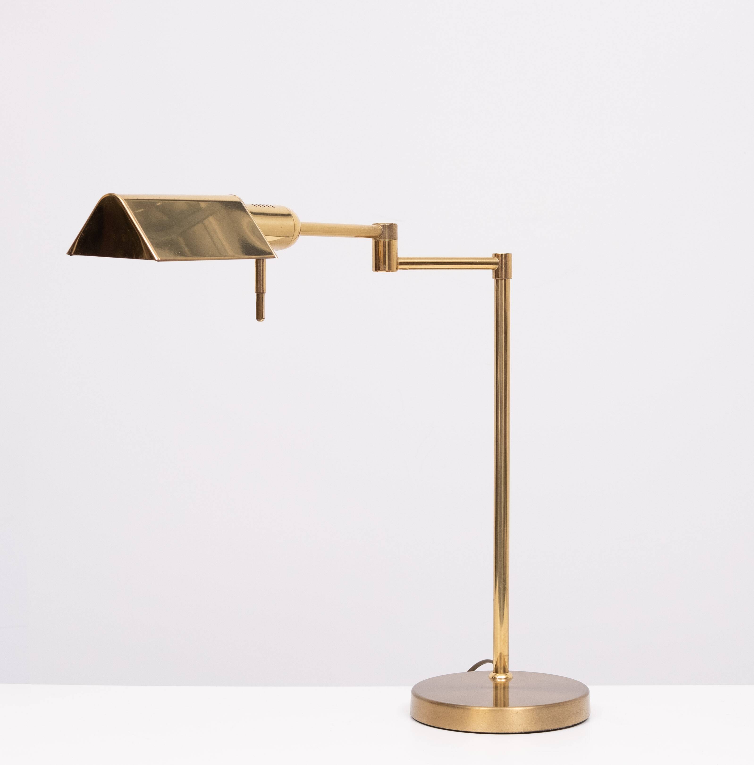 Herda Brass swing arm Desk Lamp 1980s