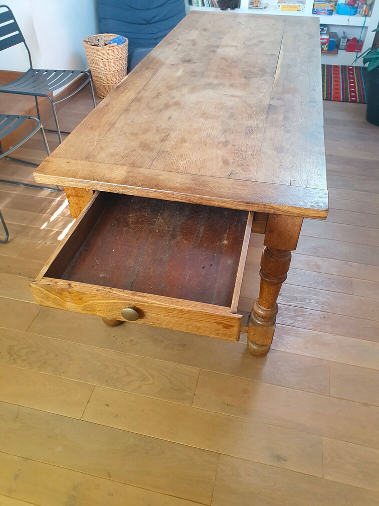 Table ancienne de ferme en chêne 8-10 personnes