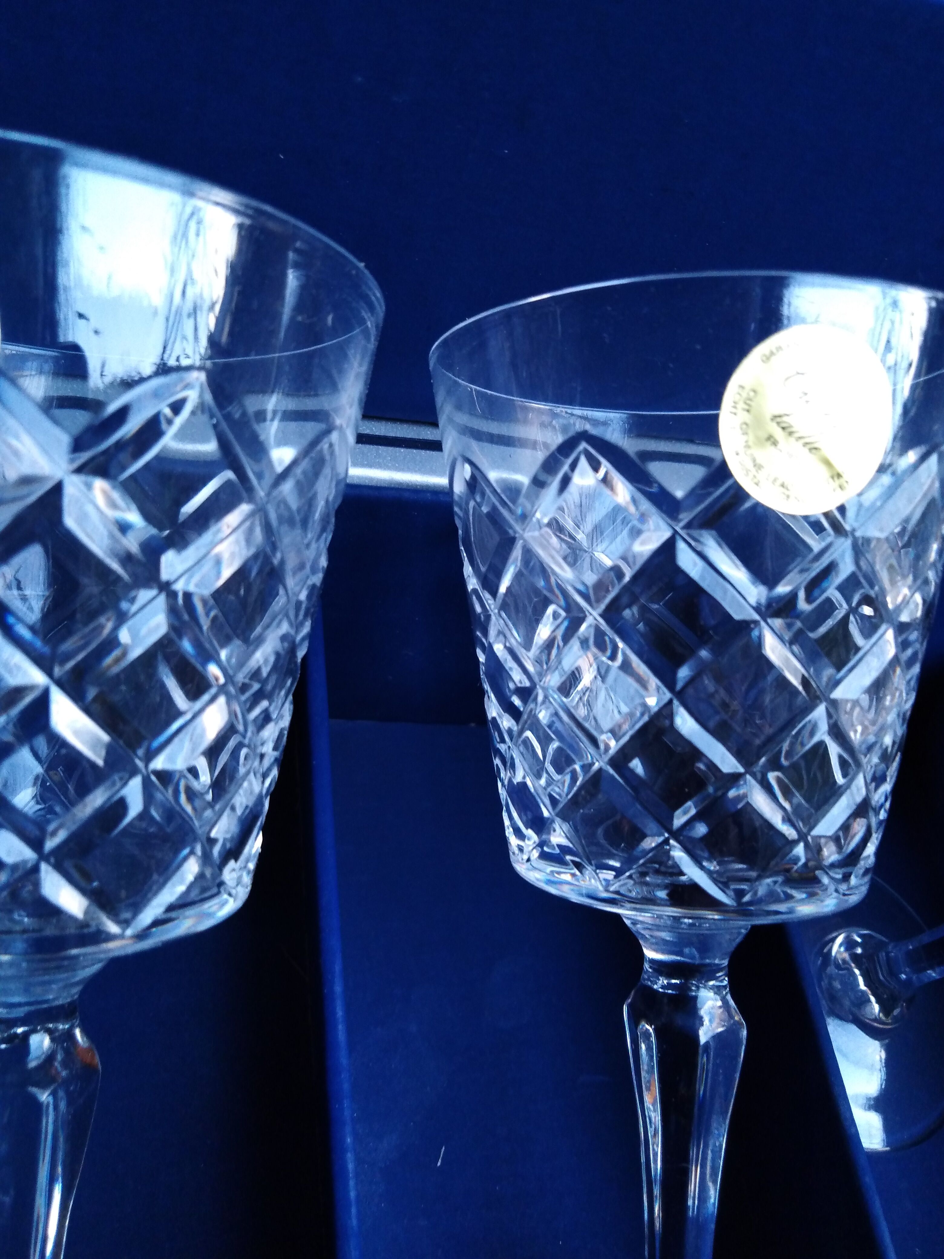 12 glasses of crystal water wine, Antibes model, hand-cut, 18 cl