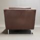 Fauteuil cuir marron design classique scandinave 1950
