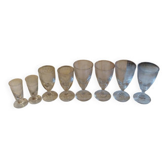 Antique Art Nouveau stemmed glasses