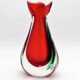 Vase sculpture murano michele onesto oball sommerso rouge vert 23.5cm