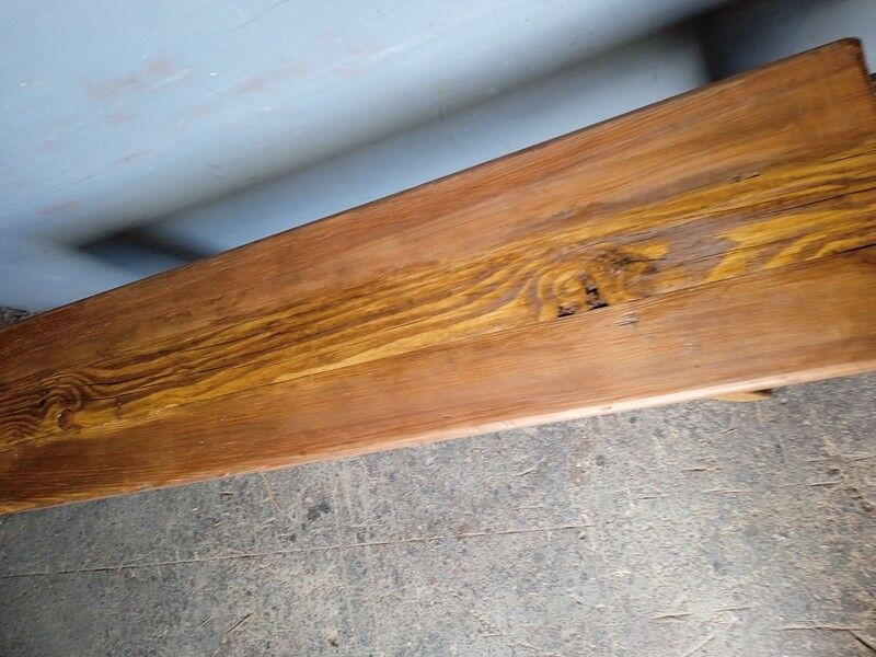Old patinated solid wood bench 120cm