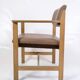 Office Chair Made In Oak & Brown Leather Seat From 1970s