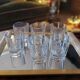 Set of 6 vintage faceted whisky glasses from the 70s-80s
