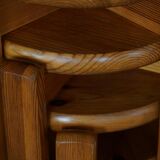 Mid-20th century, set of 4 vintage stackable pine stools, Danish design.