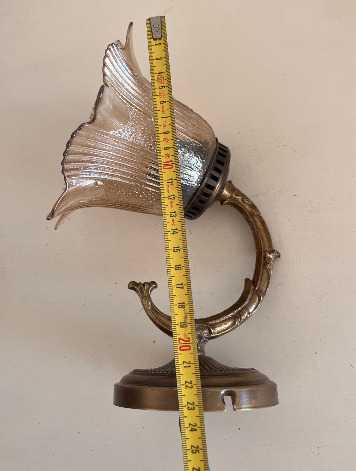 Old wall lamp with glass tulip