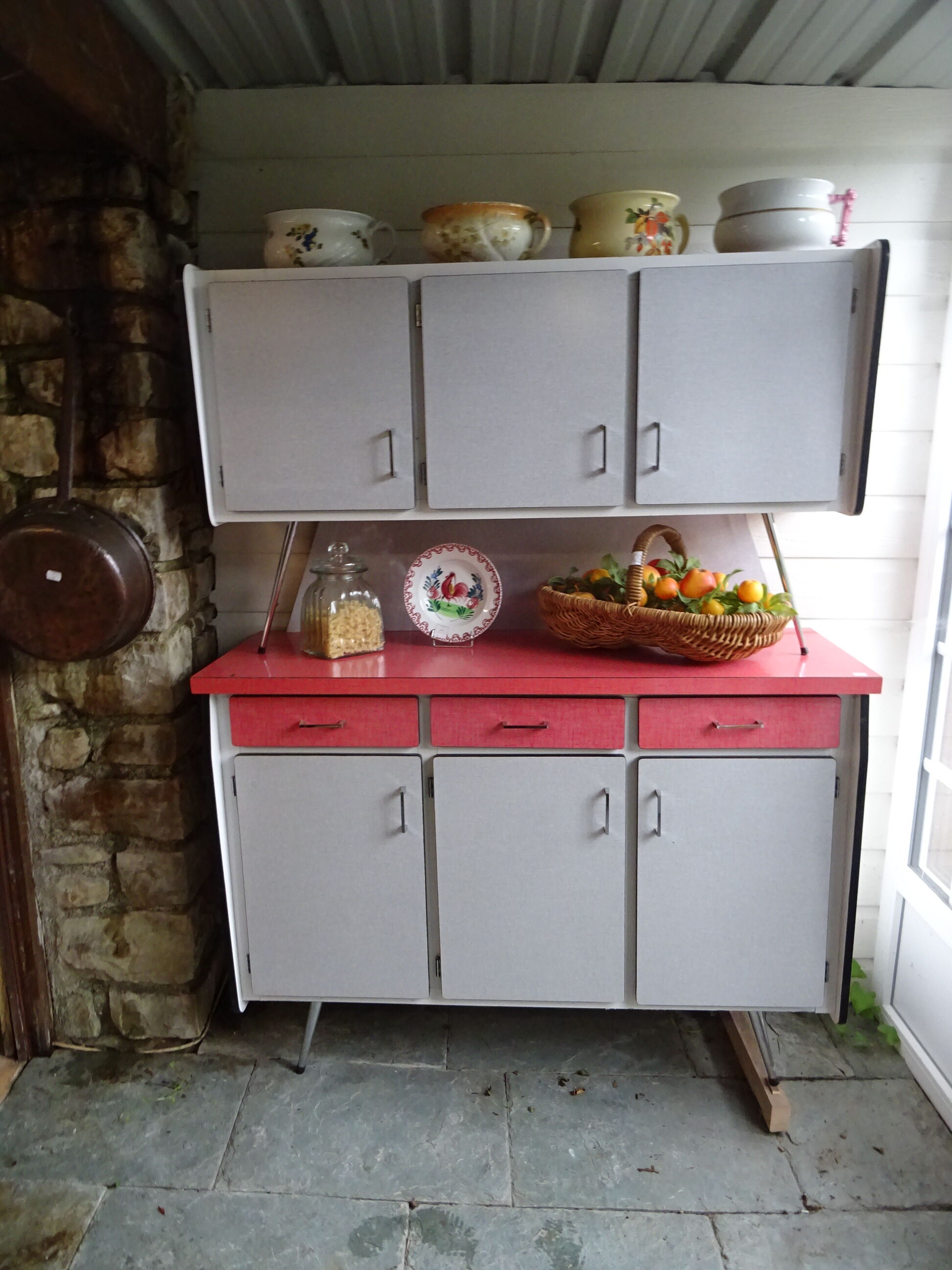 Red formica buffet