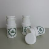 Apothecary pots in opaline