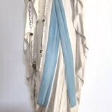 Statue of the holy virgin in hand-painted plaster signed lance 44 cm