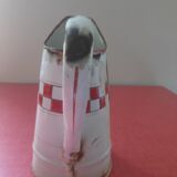 Enamelled sheet metal pitcher Lustucru décor