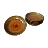 5 assiettes creuses en grès pyrité - Saint Amand