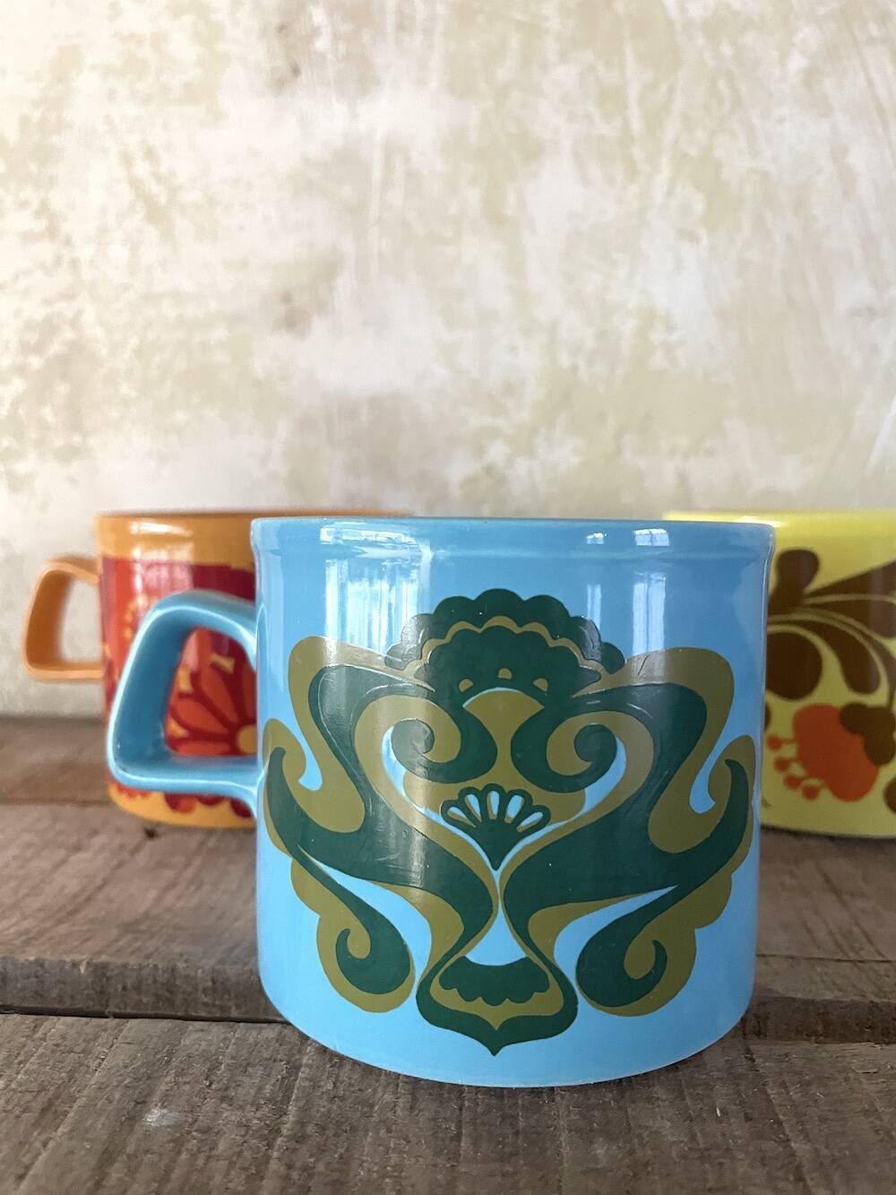Set of 3 Mugs Staffordshire Potteries Ltd. - Vintage 70s style