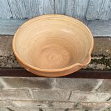 Large flat terracotta salad bowl
