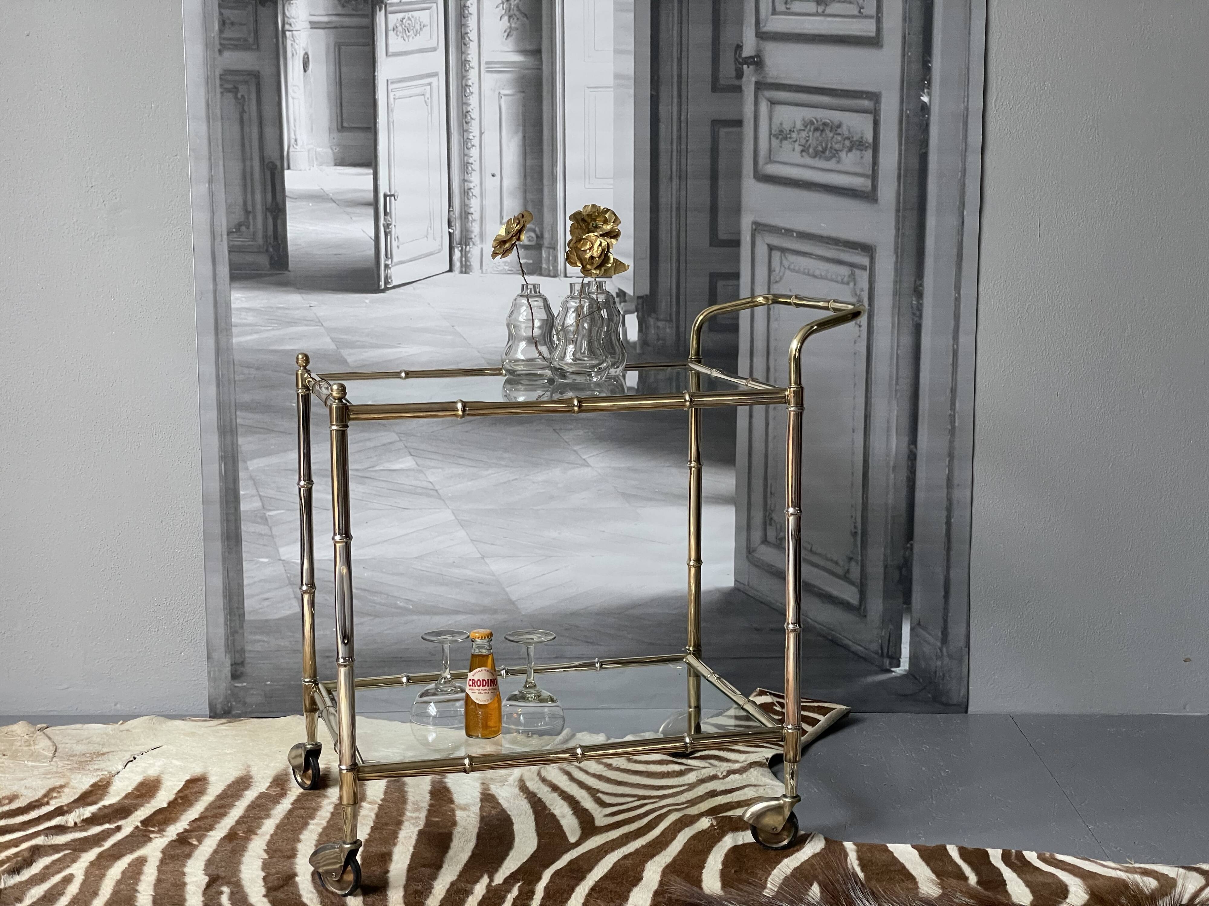 Vintage Golden Bar Cart