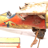 Old jep sheet metal airplane toy united France f252 stork squadron for part