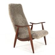 Fauteuil moderne du milieu du siècle en doodle marron (1) - restauration totale - unique