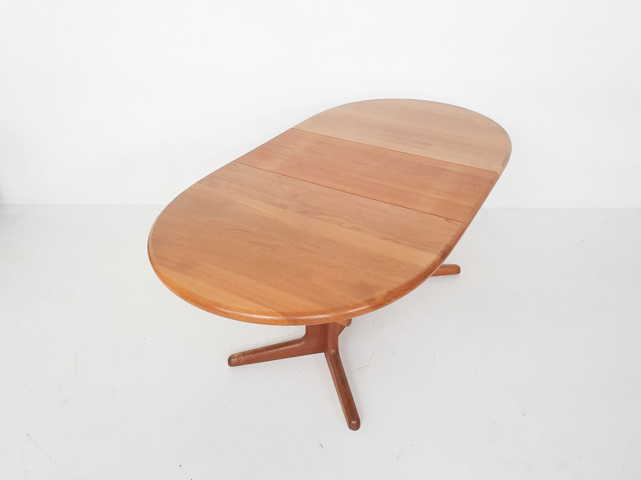 Teak oval extendable dining table by Korup Stolefabrik