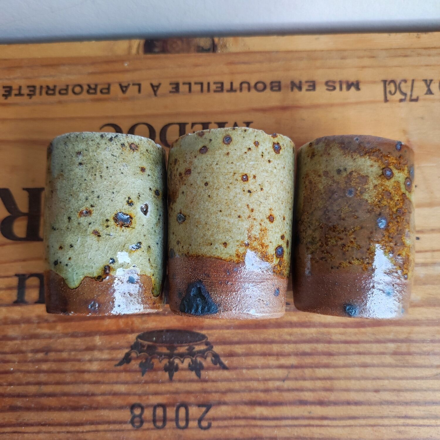 Pyrite stoneware decorative glasses