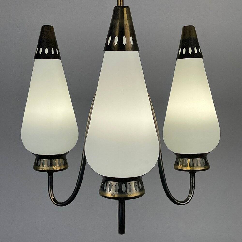 Vintage brass chandelier Italy 1960s