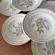 Set of 8 antique deep plates KG Lunéville, floral berry decoration.