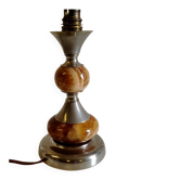 Table lamp base in onyx and chrome metal - 1970s