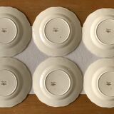 6 large old flat plates in Sarreguemines earthenware
