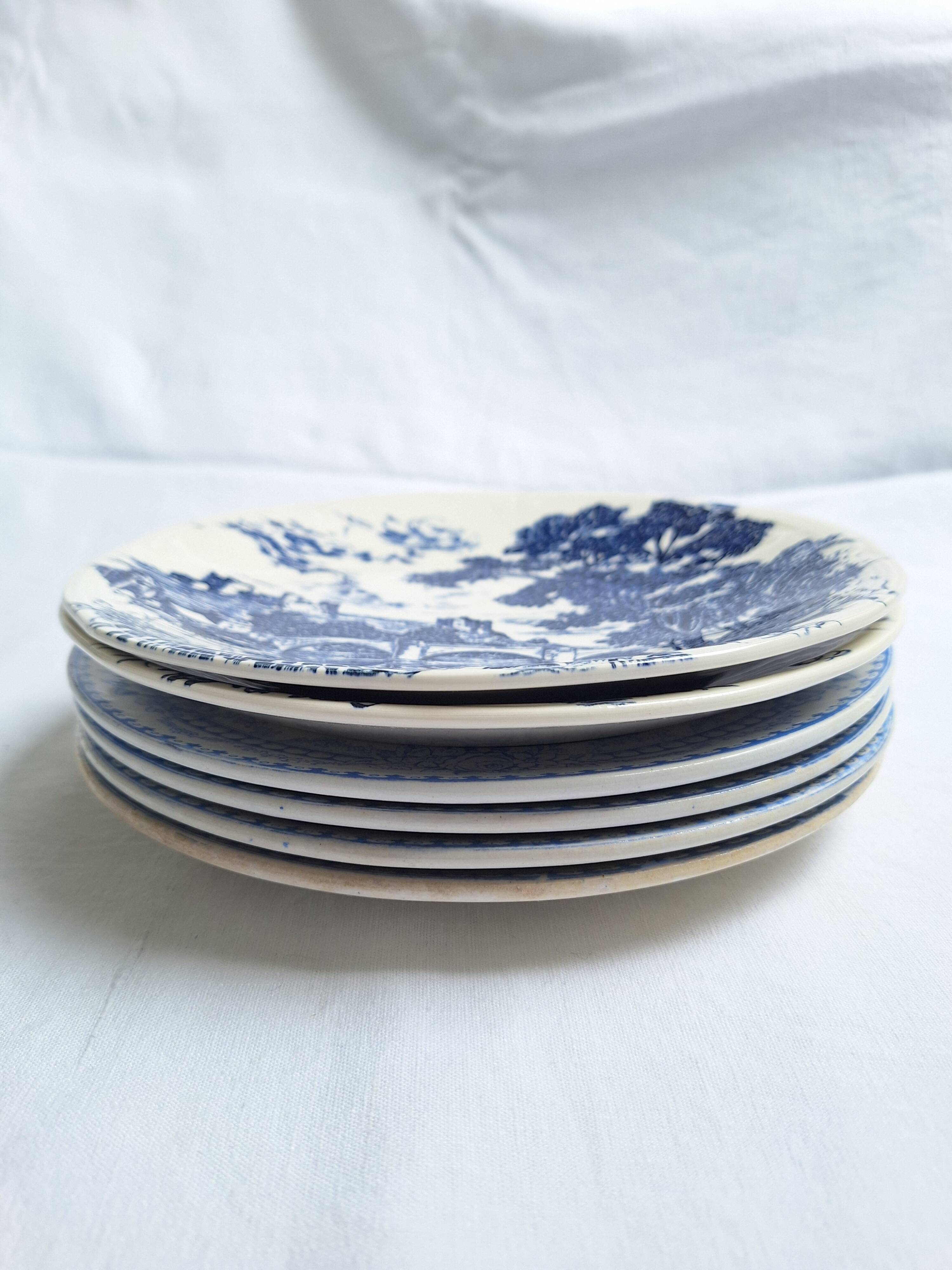 Vintage blue dinner plates