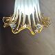 1970 brass lamp with amber and white murano style tulip, slight trace of time, 59x30