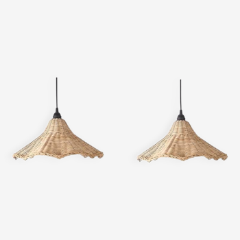 Rattan set of 2 Pendant Light