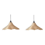 Rattan set of 2 Pendant Light