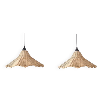 Rattan set of 2 Pendant Light