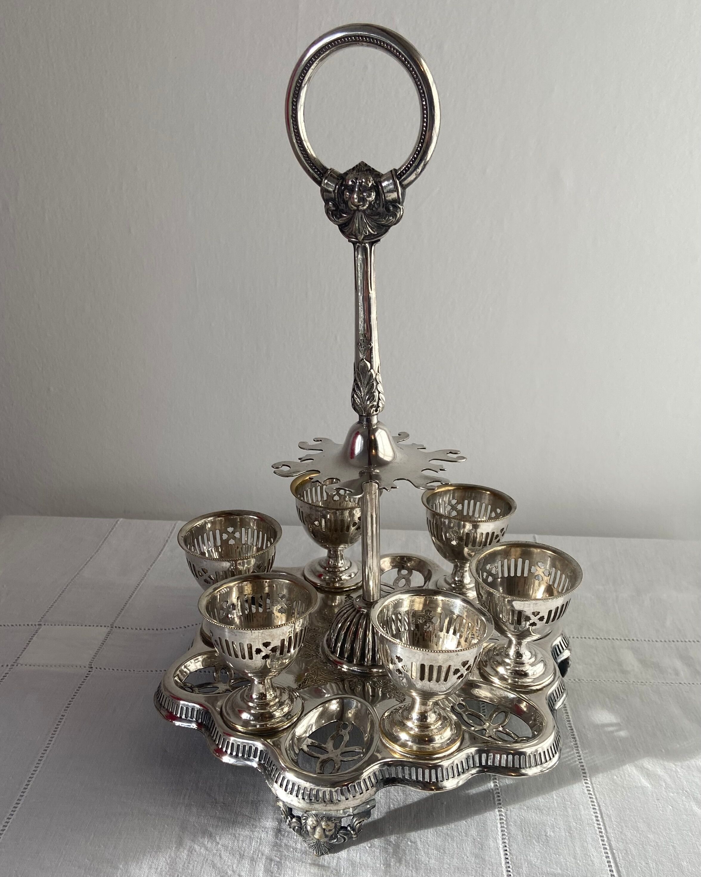 Old egg tree silver metal