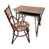 Desktop bamboo rattan vintage and Chair