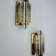 Pair of Venini wall lights, Murano cut glass, 1970s, Italy