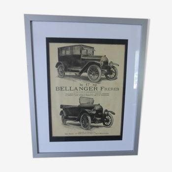 Affiche publicitaire Bellanger Frères de 1920