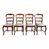 Chaise en bois et velour style Louis xv