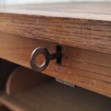 old double filing cabinet with curtains in oak professional furniture