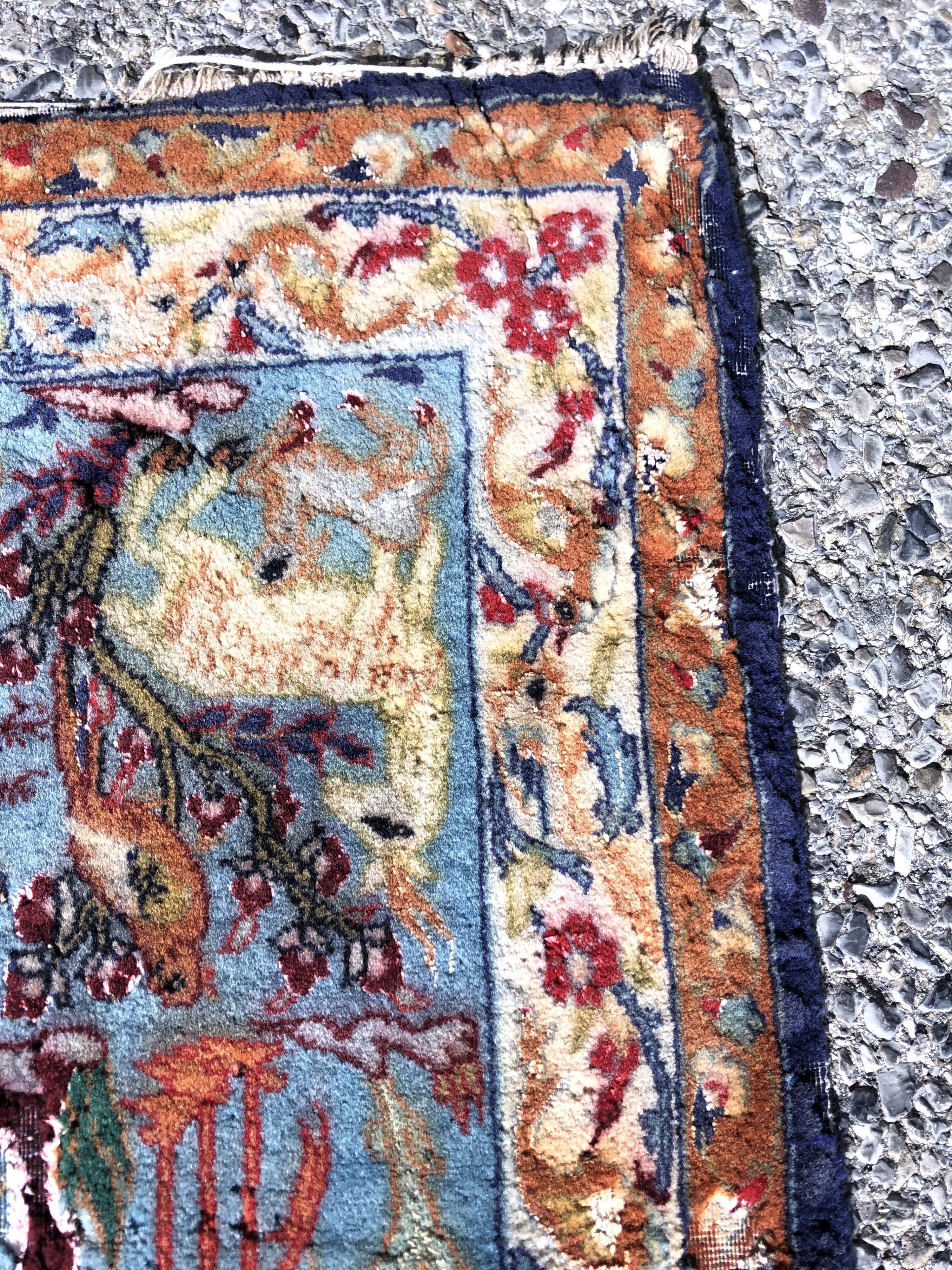 Tapis d'orient persan iran ispahan laine et soie 150x225cm