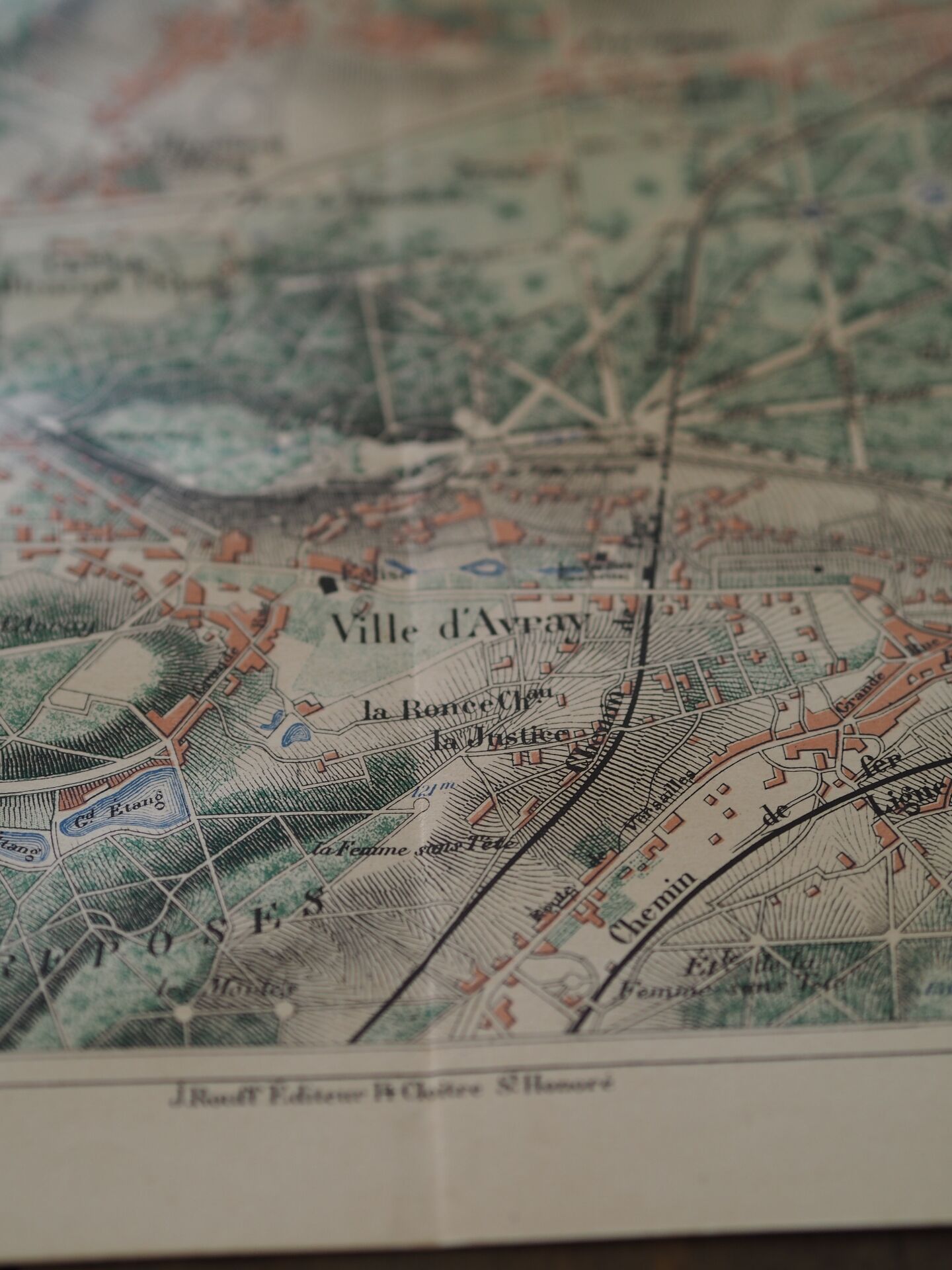 Saint-Cloud et ses environs, carte ancienne imprimée en 1883.