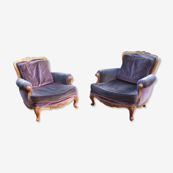 Two voltaire armchairs