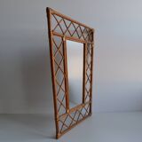 1970s Mid century Rattan wall mirror