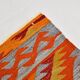 6x9 Orange & Balck Handmade Tribal Vintage Kilim Rug