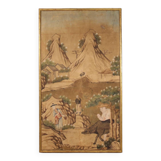 Grande peinture chinoise sur papier du 19ème siècle