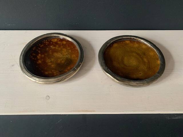 2 handmade tamegroute dishes, Morocco