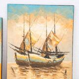 Boat on the water, 2000s, acrylic on canvas