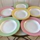 Lot of 6 hollow plates Saint-Amand 60s pastel
