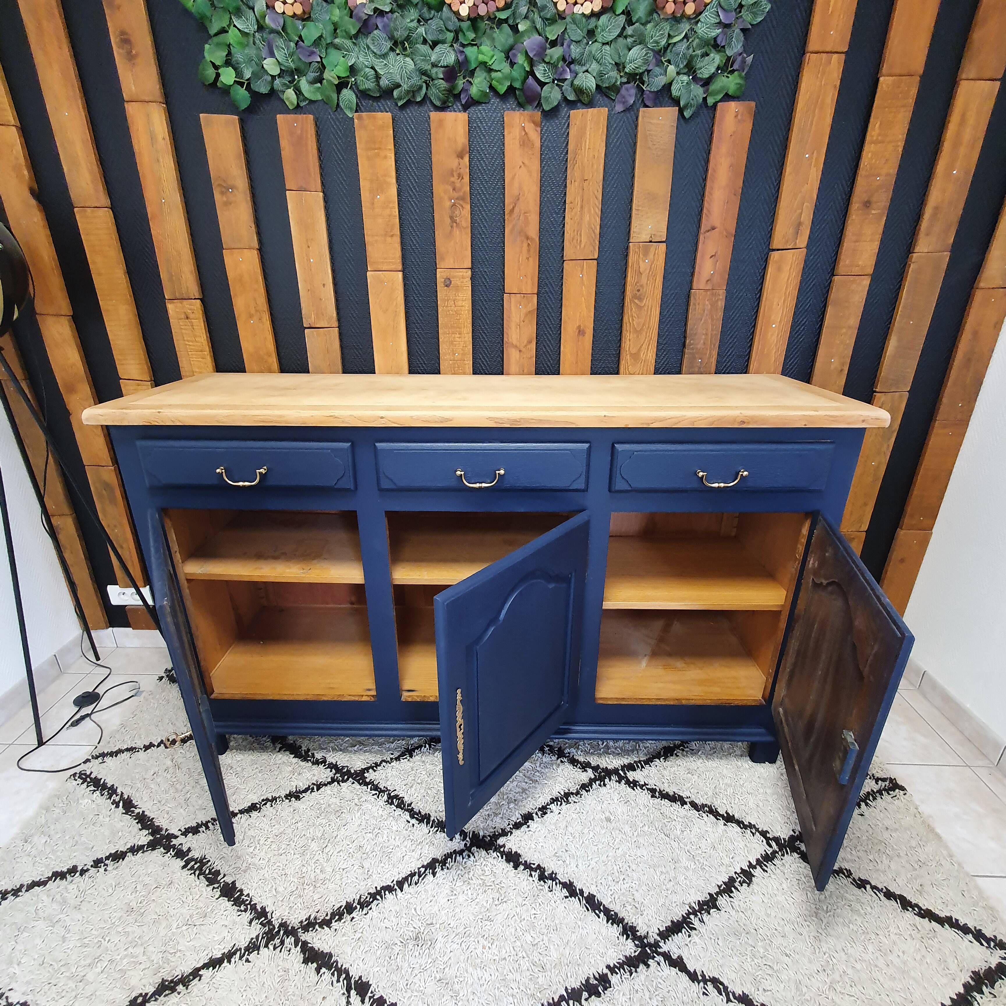Old sideboard restyled midnight blue