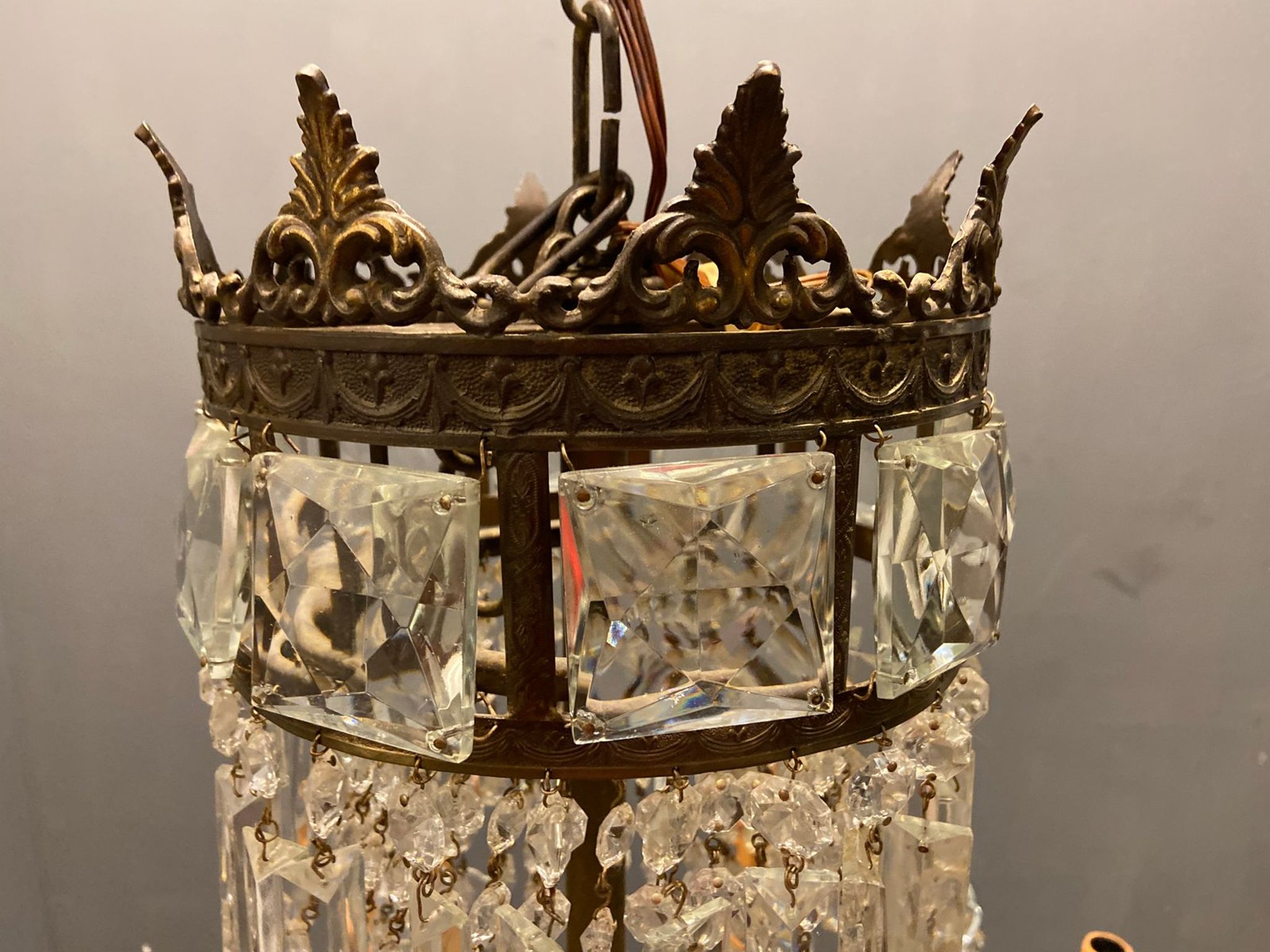 Lustre italien en cristal, années 1940